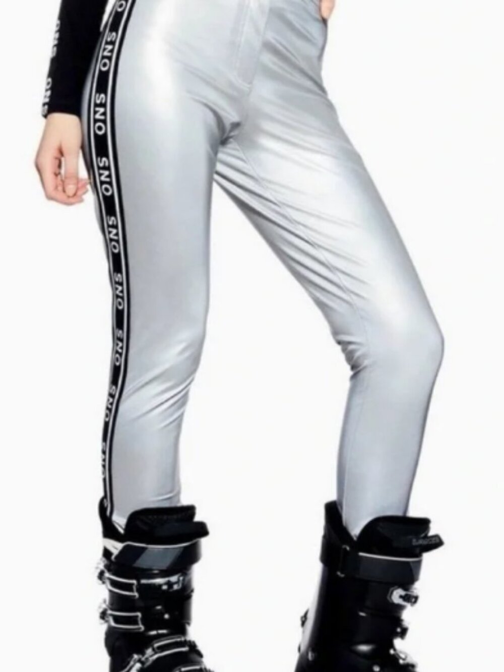 Topshop Very Reflective Silver Ski Snow Pants Y2K Size US 8